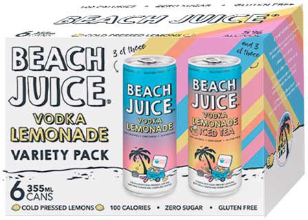 BEACH JUICE VODKA LEMON VARIETY 6PK CANS
