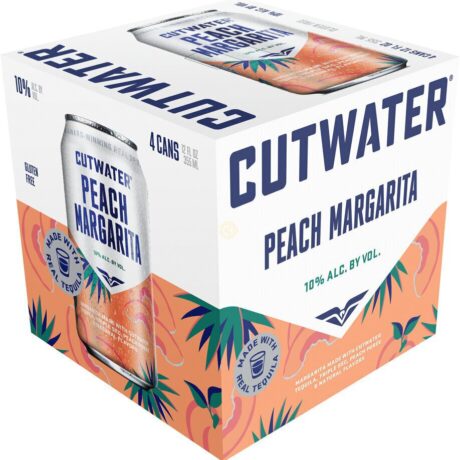 CUTWATER PEACH MARGARITA 4PK CN 12OZ