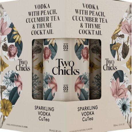 TWO CHICKS VODKA CU TEA  CANS