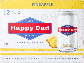 HAPPY DAD HARD SELTZER PINEAPPLE 12PK CN 12OZ